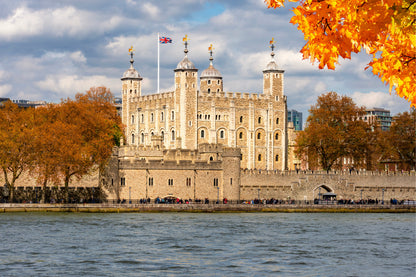 Tower of London along Thames River in Autumn UK Wall Art Decor 100% Australian Made