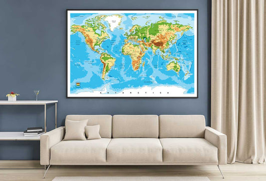 World Map Geological Home Decor Premium Quality Poster Print Choose Your Sizes