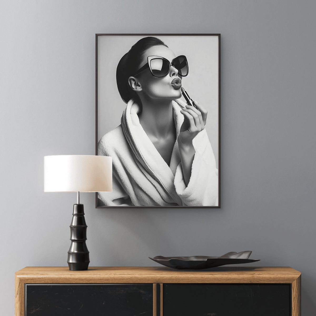 Black & White Lipstick Woman Fashion Home Decor Premium Quality Poster Print Choose Your Sizes