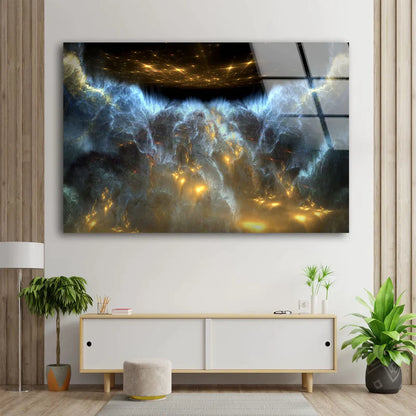 Gold & Black Abstract UV Direct Aluminum Print Australian Made Quality