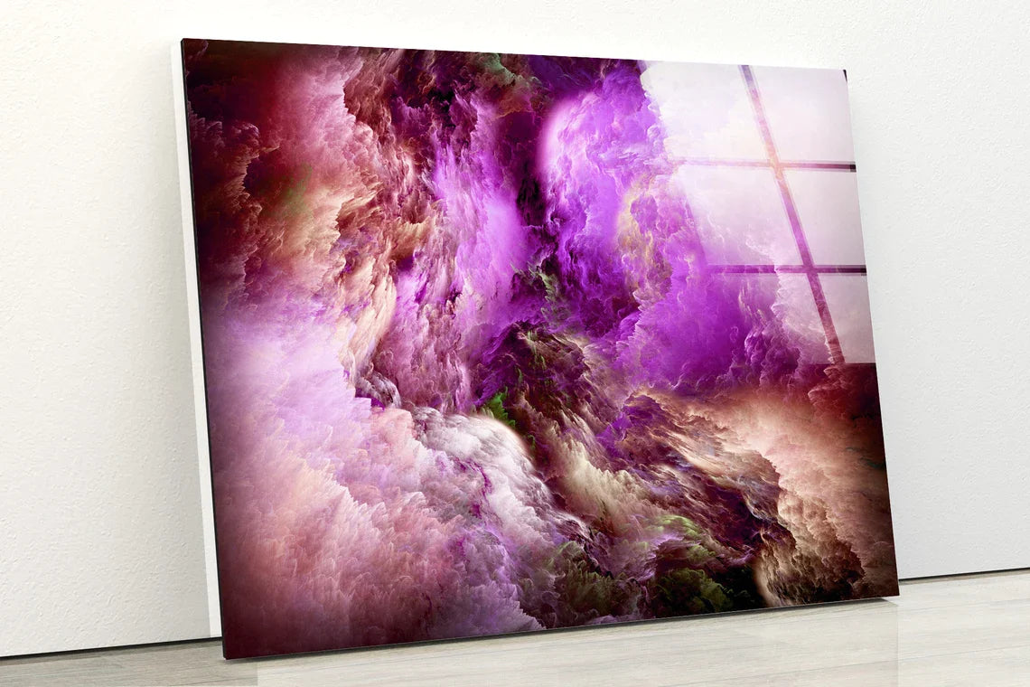 Purple Brown Pink Fluid UV Direct Aluminum Print Australian Made Quality