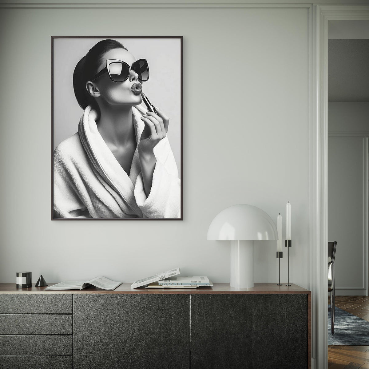 Black & White Lipstick Woman Fashion Home Decor Premium Quality Poster Print Choose Your Sizes