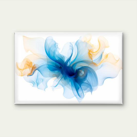 Blue Gold Abstract Smoke Wall Art Decor 100% Australian Made - Bella Home Decor
