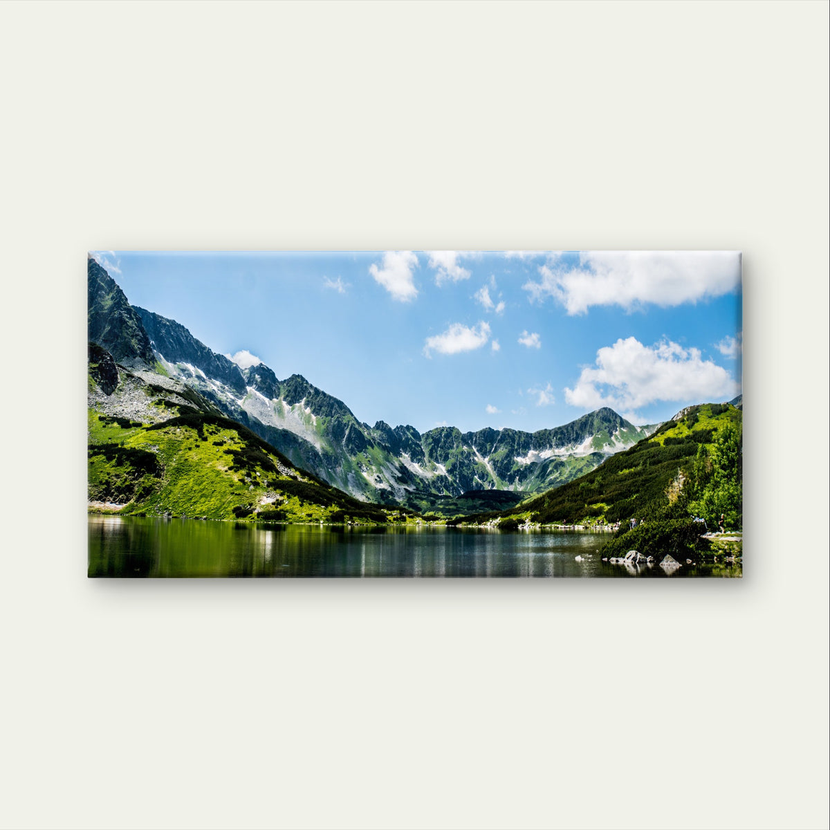 Alpine Mountain Lake Scenic Nature Wall Art Canvas Office Home Framed 120x60cm