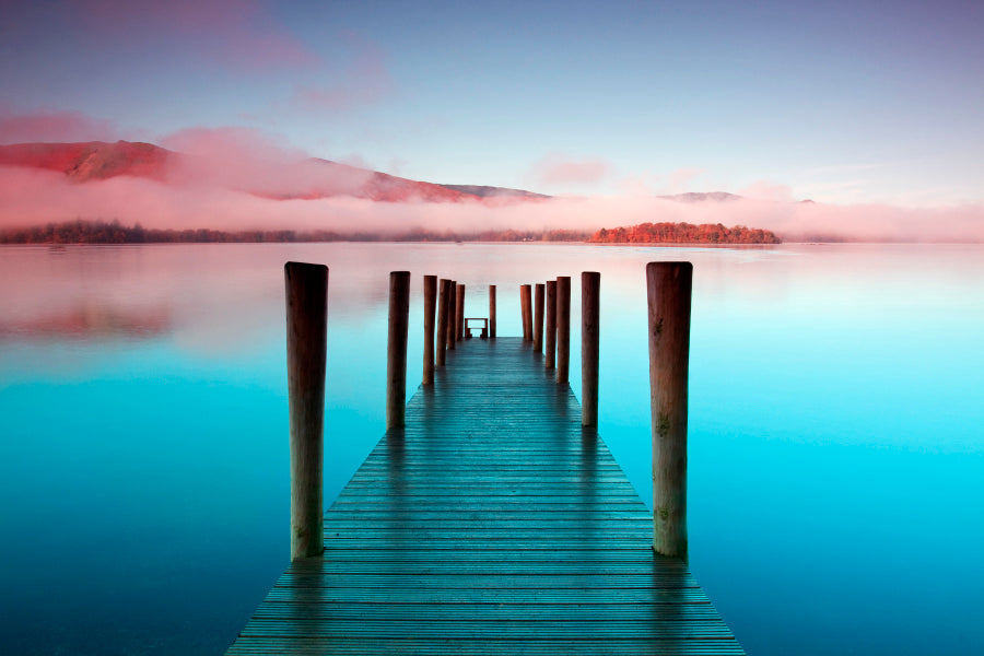 The Pier Is a Landing Stage on The Banks of Derwentwater Acrylic Glass Print Tempered Glass Wall Art 100% Made in Australia Ready to Hang