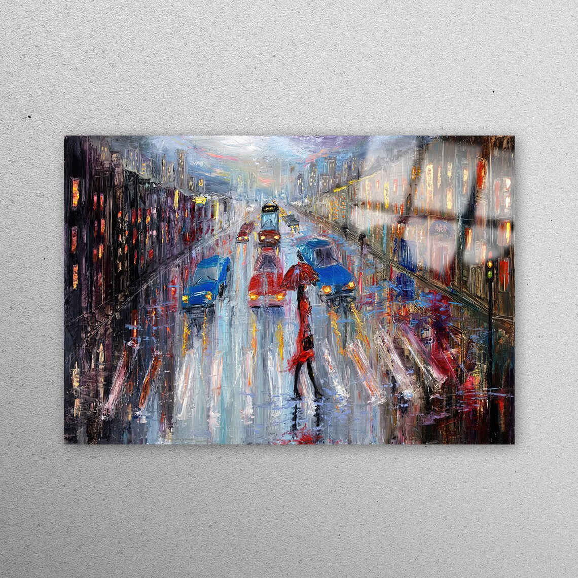 Cityscape Woman Acrylic Glass Print Tempered Glass Wall Art 100% Made in Australia Ready to Hang