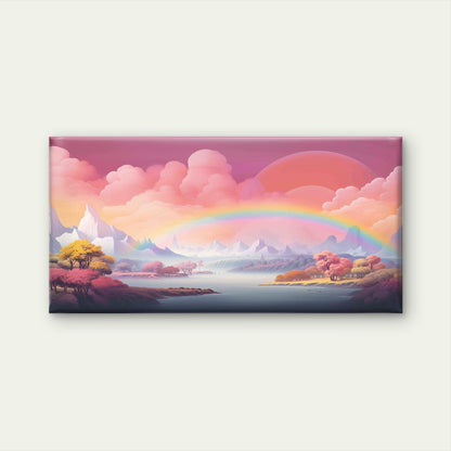 Rainbow Valley Pastel Skies Wall Art Canvas Office Home Room Framed 120x60 cm