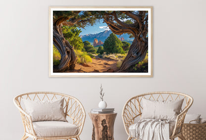 Trees with Mountains Home Decor Premium Quality Poster Print Choose Your Sizes