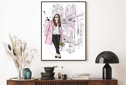 Modern Fashion Store with Girl Design Home Decor Premium Quality Poster Print Choose Your Sizes