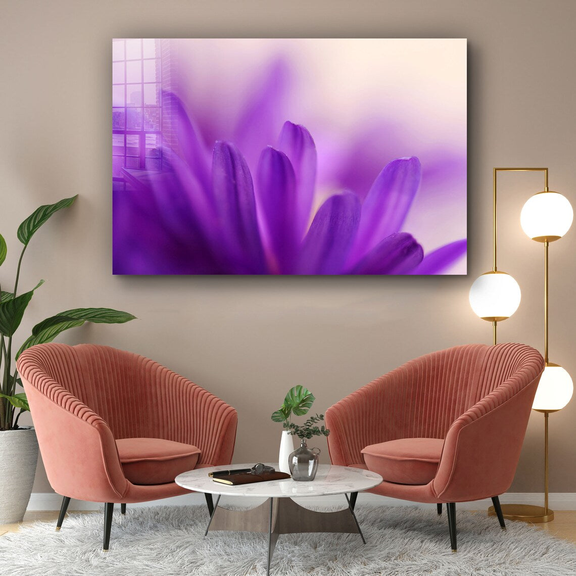 Purple Flower Petals UV Direct Aluminum Print Australian Made Quality