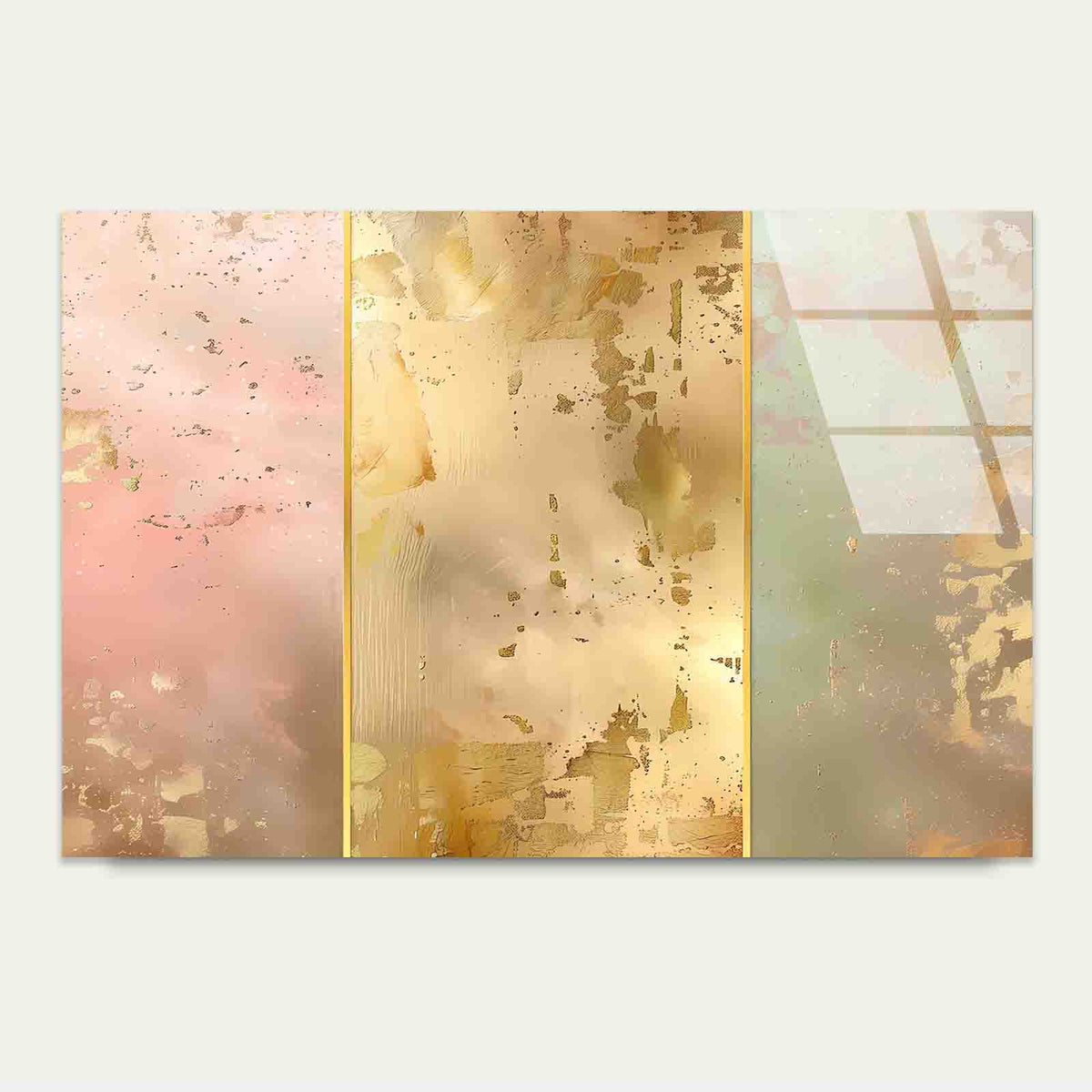 Opulent Pastel Triptych Tempered Glass Printing Wall Art Australian Made Quality