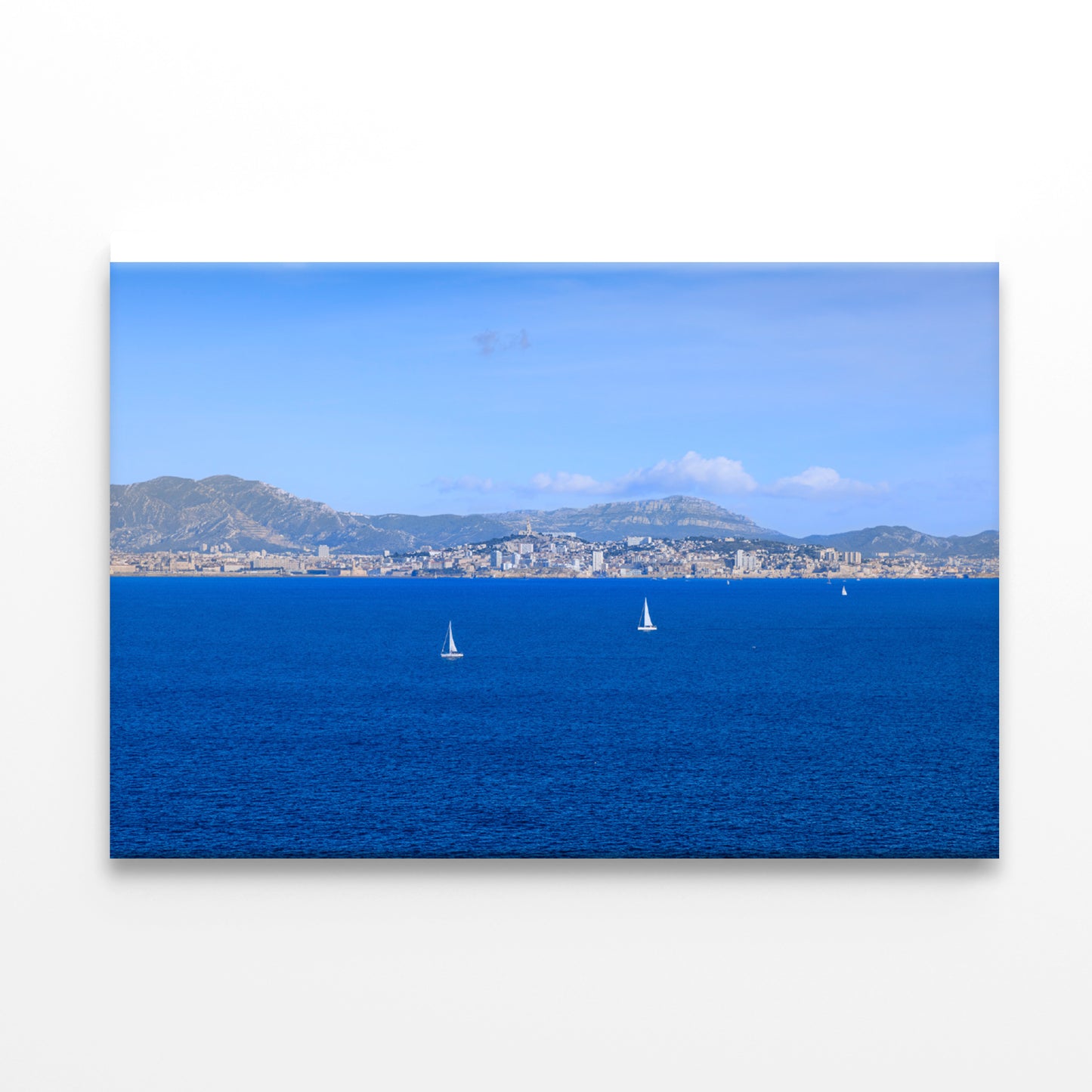 Yacht In Blue Ocean Marseille Print 100% Australian Made