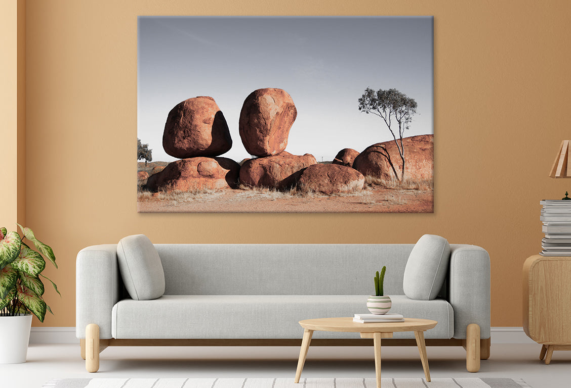Devils Marbles Australian Outback Stunning Design Print 100% Australian Made