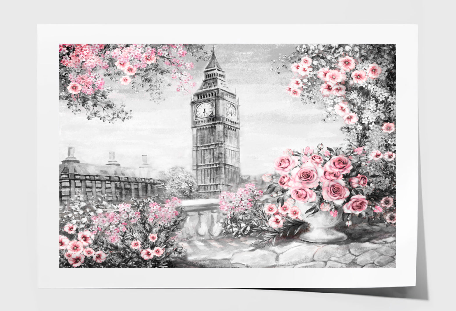 Summer In London, Gentle City Oil Painting Wall Art Limited Edition High Quality Print Unframed Roll Canvas None