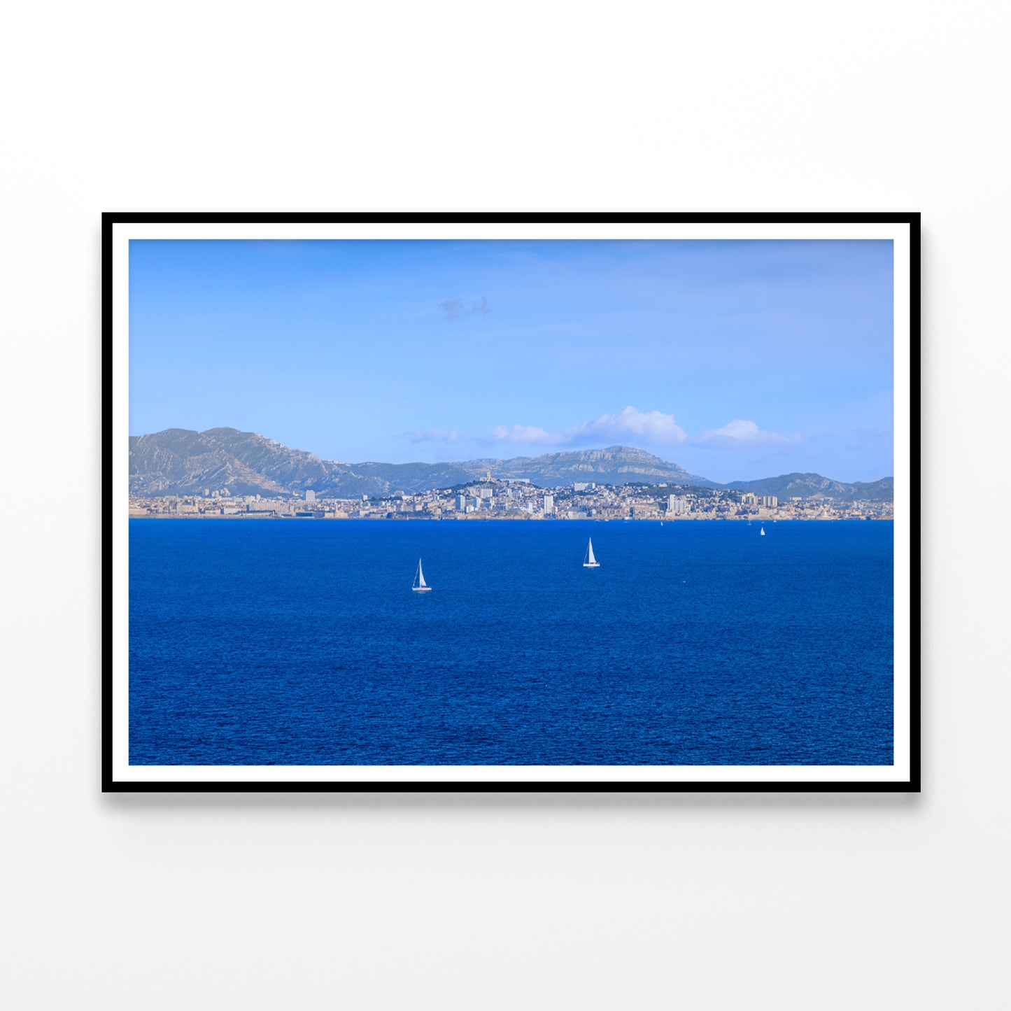 Yacht In Blue Ocean Marseille Home Decor Premium Quality Poster Print Choose Your Sizes