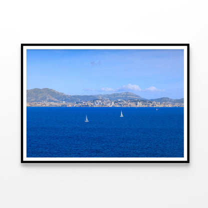 Yacht In Blue Ocean Marseille Home Decor Premium Quality Poster Print Choose Your Sizes