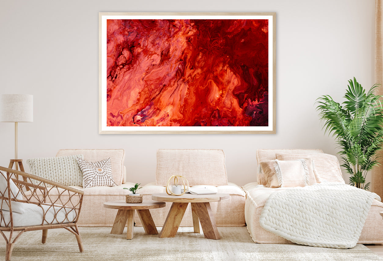 Splash Painting in Shades of Red Home Decor Premium Quality Poster Print Choose Your Sizes