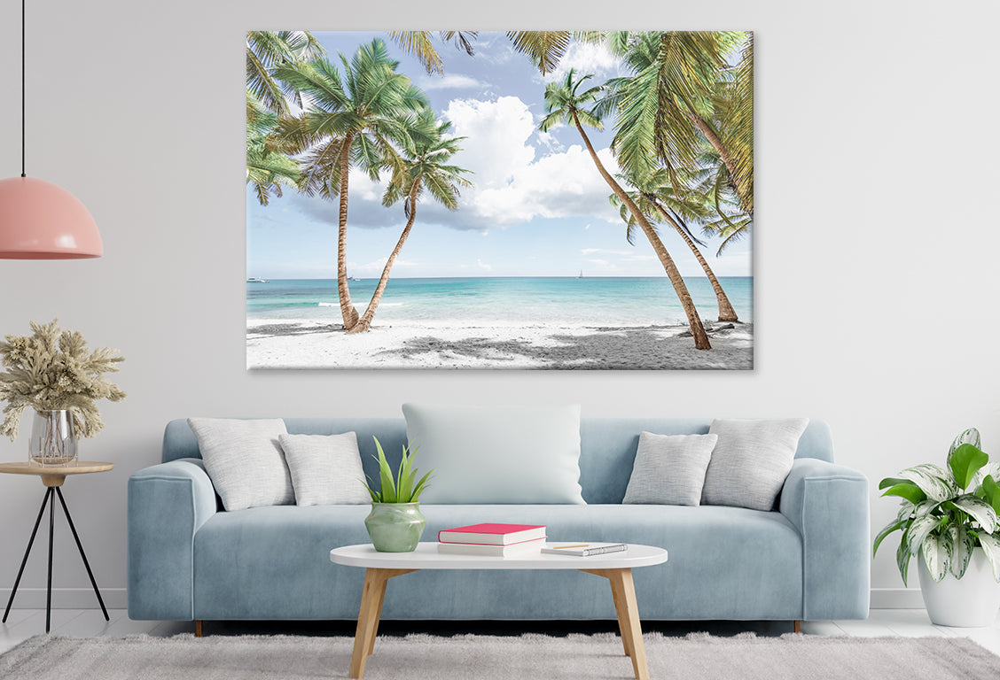 paradise tropical beach palm Stunning Design Print 100% Australian Made