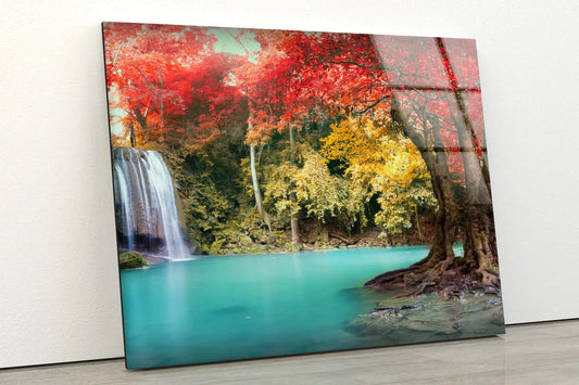 Waterfall Forest View UV Direct Aluminum Print Australian Made Quality