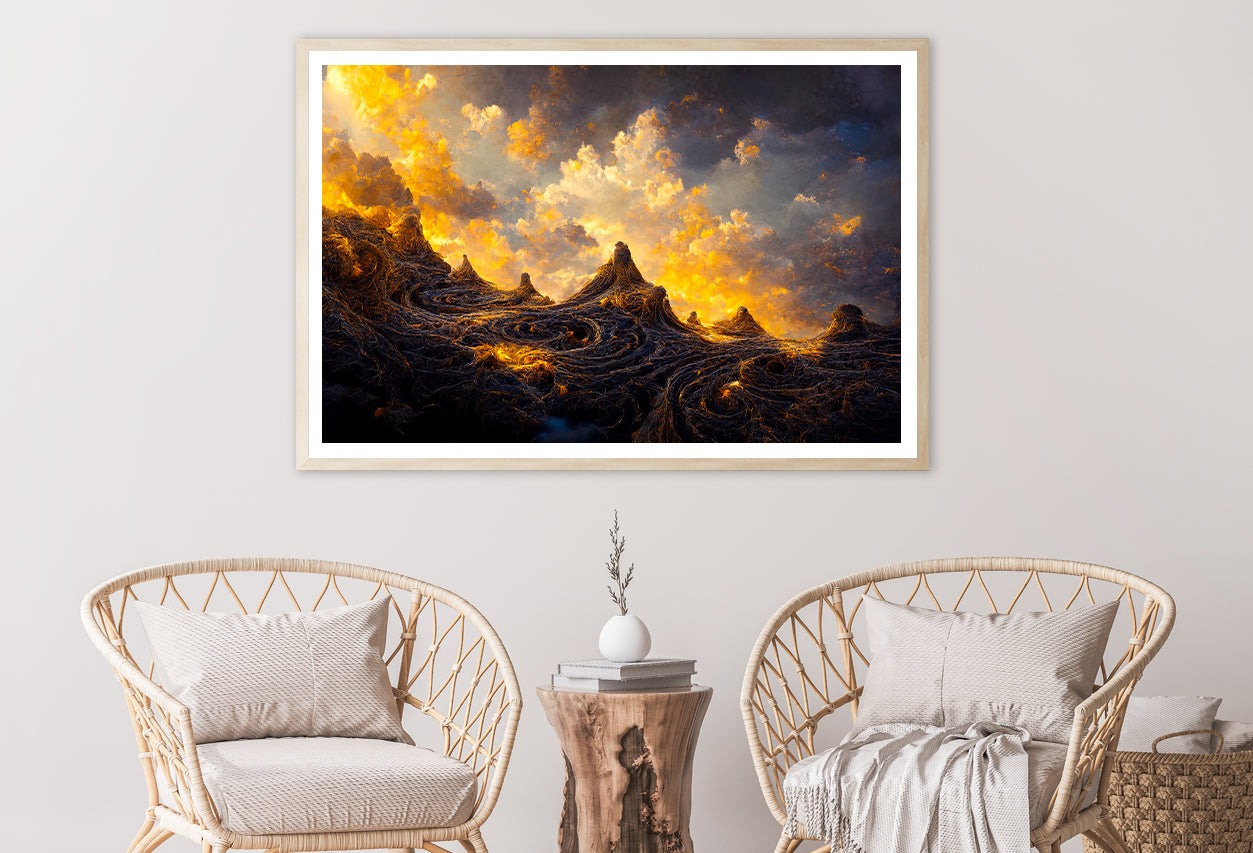 View of Mount Burst & Sunset Home Decor Premium Quality Poster Print Choose Your Sizes