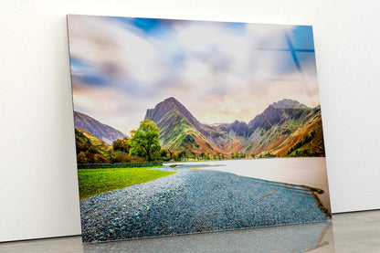 Buttermere in the District Lake with Mountains Acrylic Glass Print Tempered Glass Wall Art 100% Made in Australia Ready to Hang