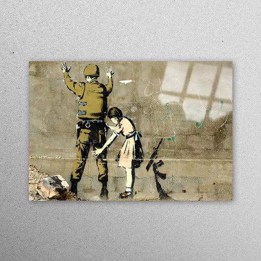 Banksy Stop Search Acrylic Glass Print Tempered Glass Wall Art 100% Made in Australia Ready to Hang