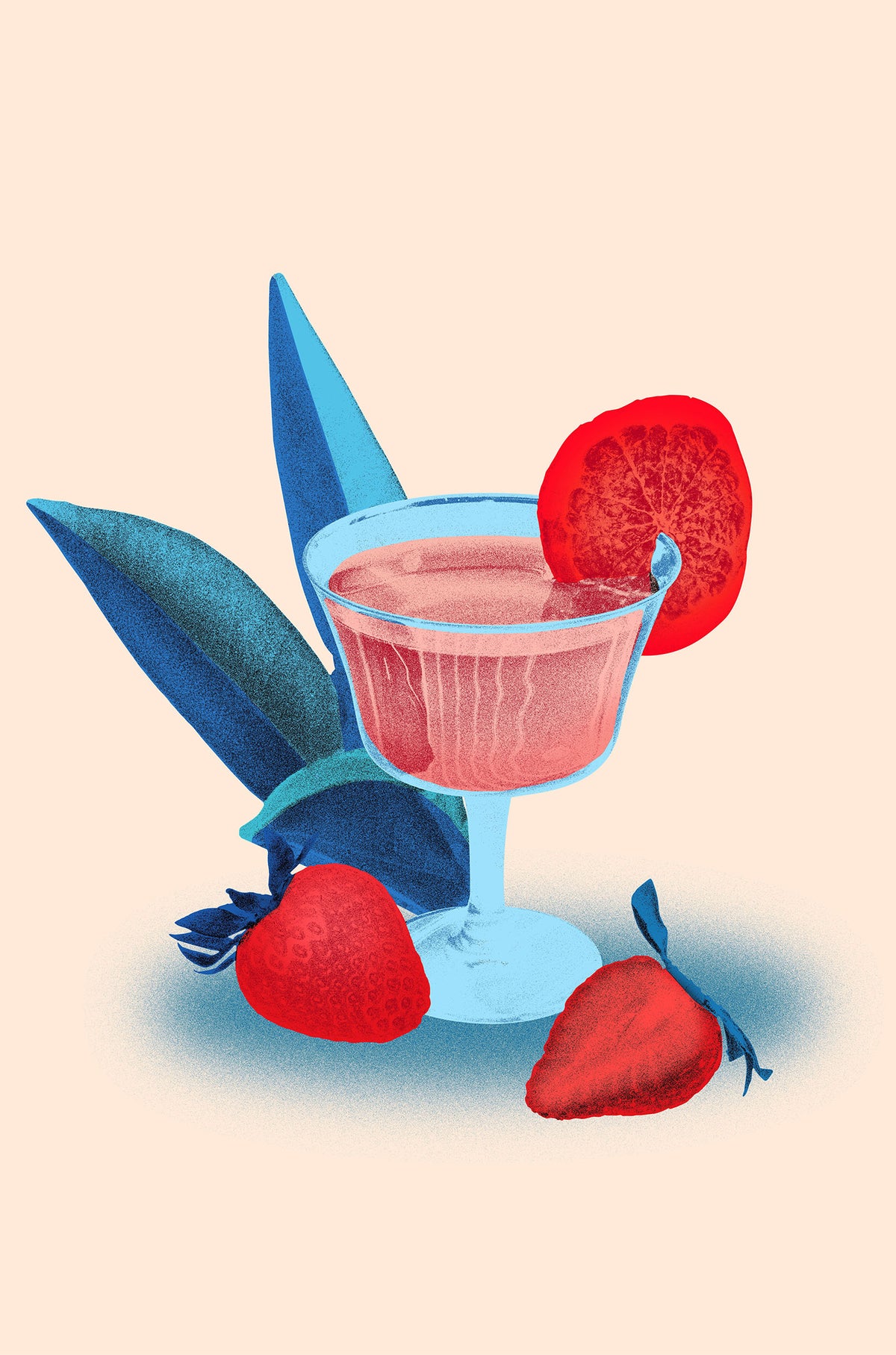 Strawberry Cocktail Drink 40x60cm Metal Print Ready to Hang