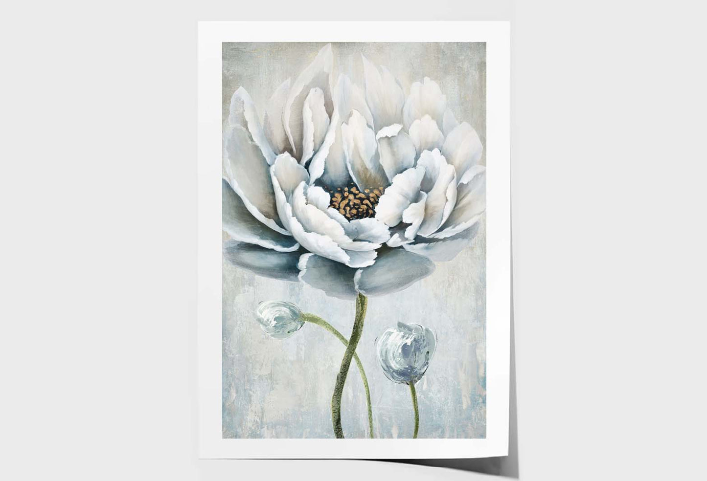 White Flower Oil Painting Wall Art Limited Edition High Quality Print