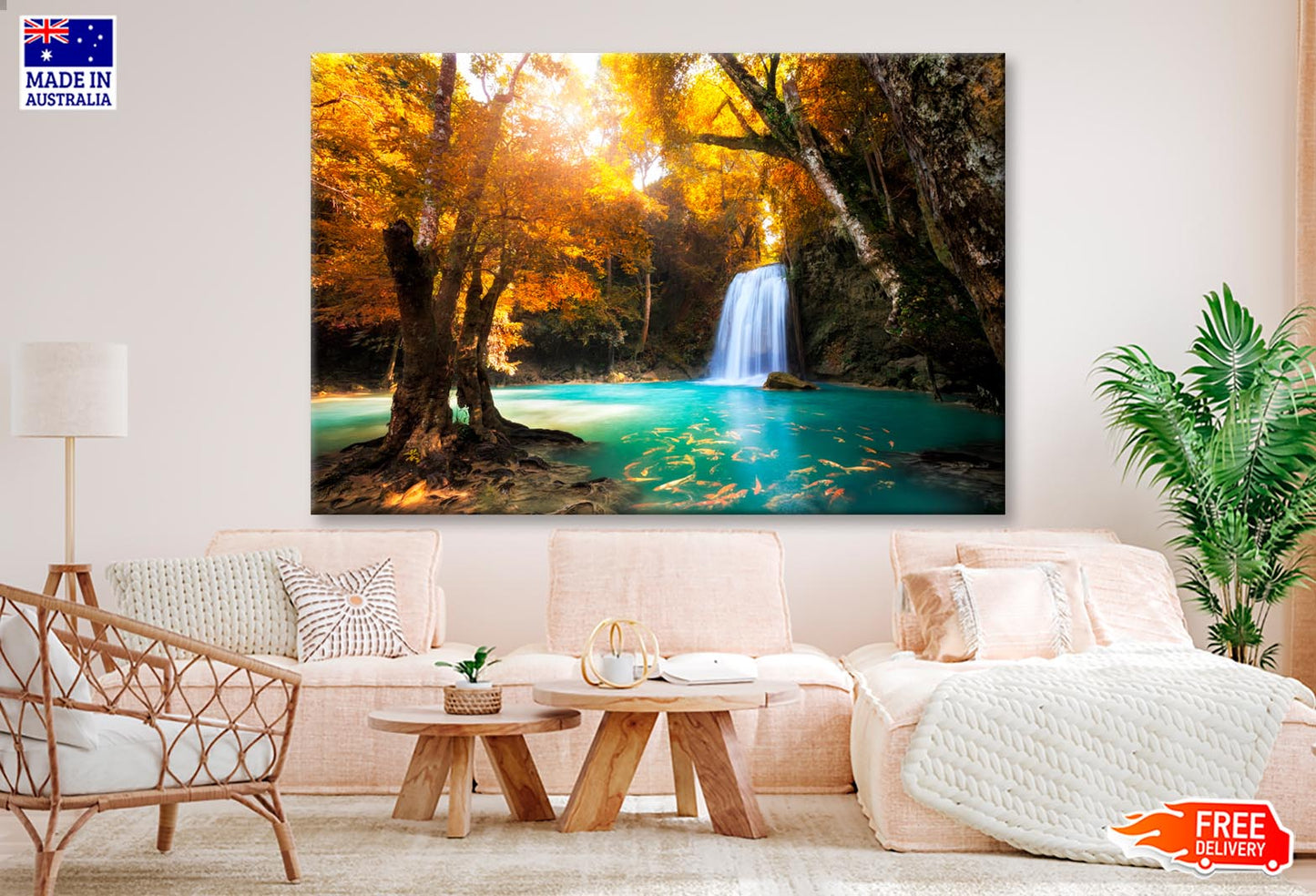 Deep Forest Waterfall in Kanchanaburi, Thailand  Wall Art Decor 100% Australian Made