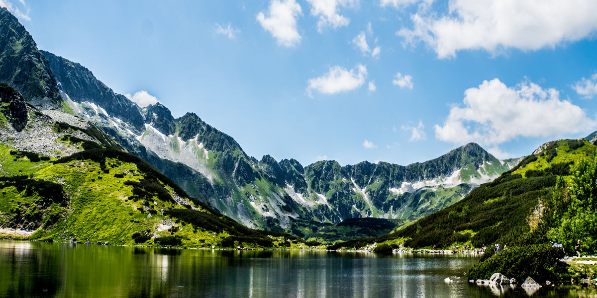 Alpine Mountain Lake Scenic Nature Wall Art Canvas Office Home Framed 120x60cm