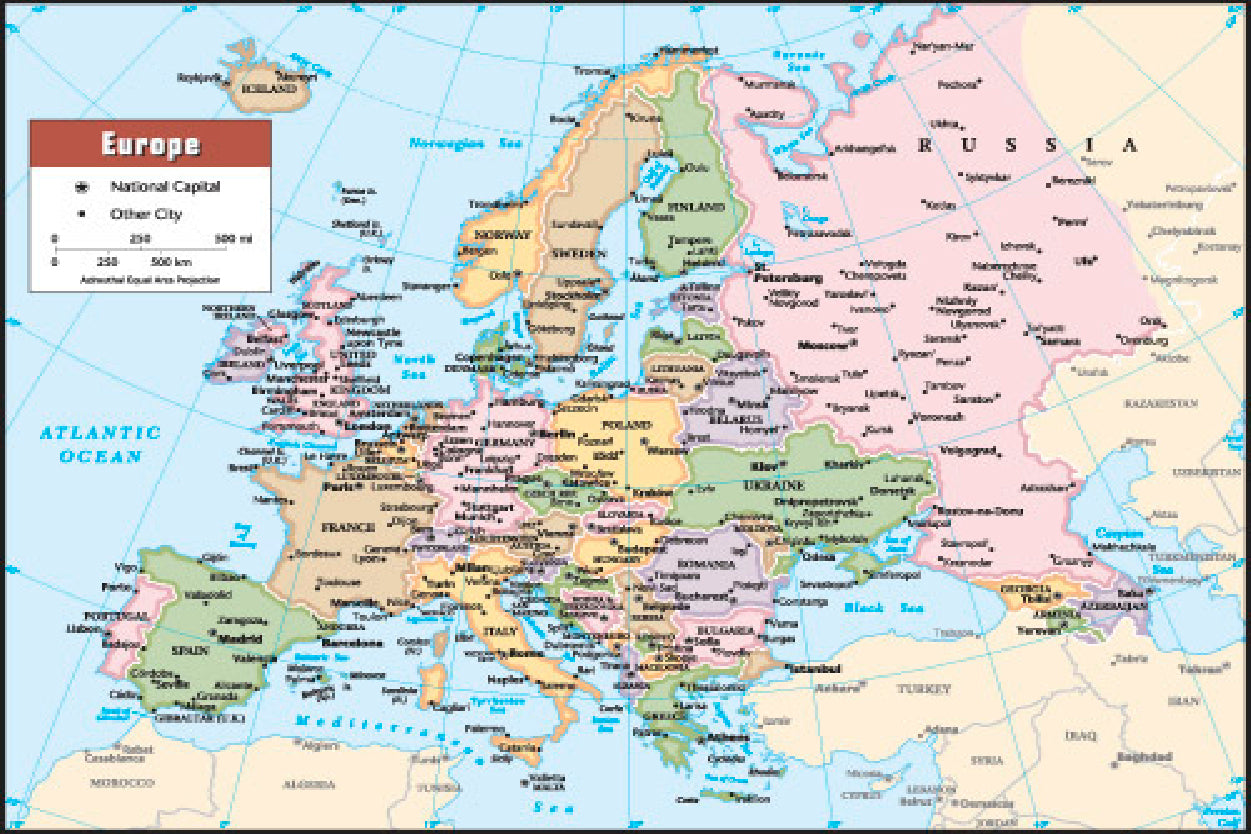 2012 Europe Political Continent Map Home Decor Premium Quality Poster Print Choose Your Sizes