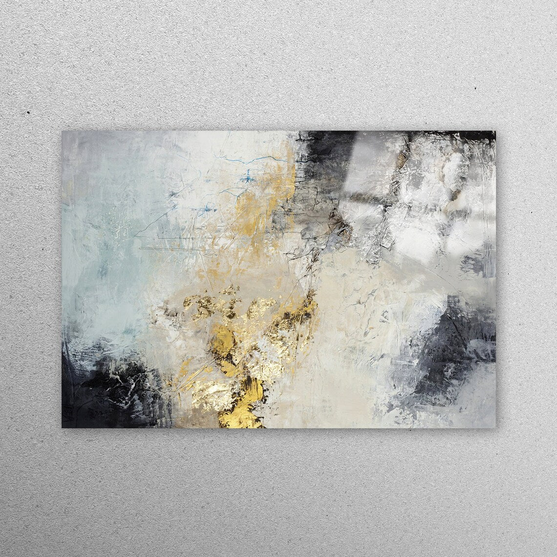 Gray And Gold Plaster Acrylic Glass Print Tempered Glass Wall Art 100% Made in Australia Ready to Hang