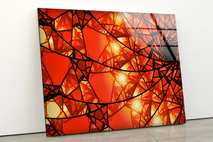 Red & Orange Abstract UV Direct Aluminum Print Australian Made Quality