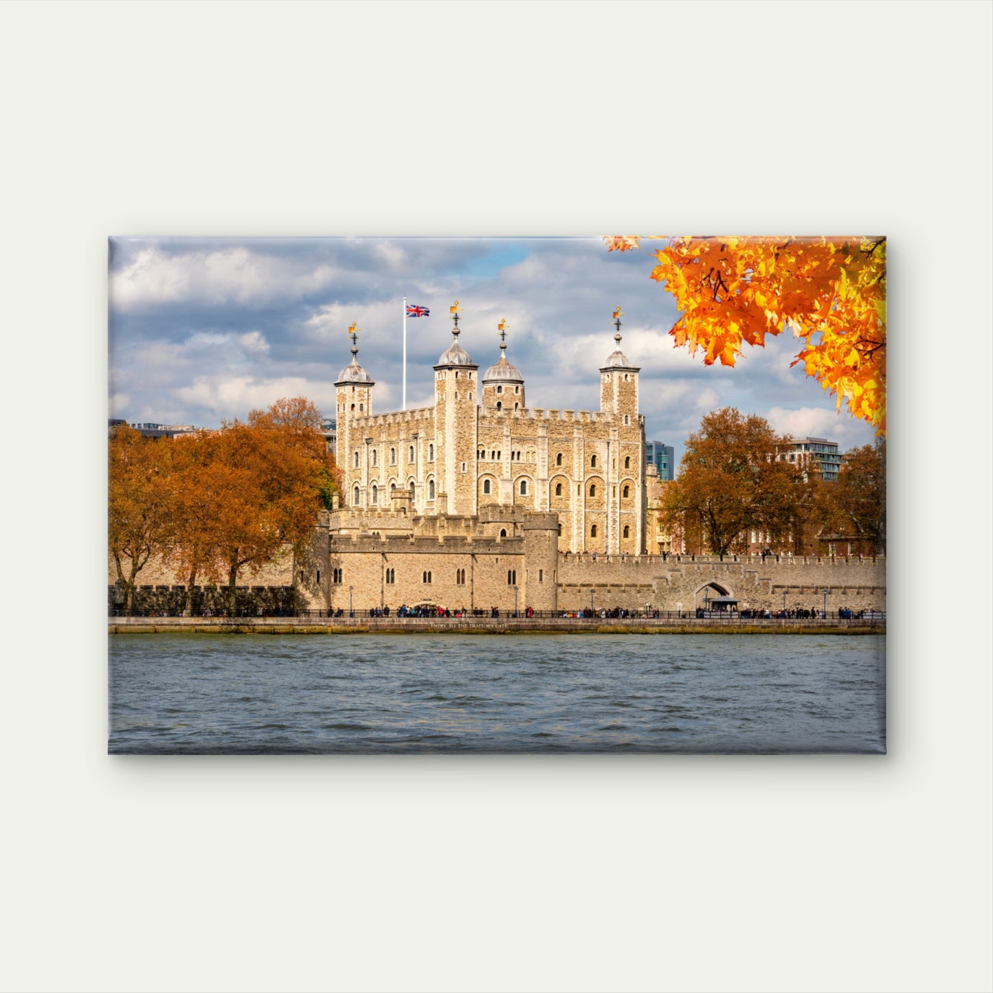 Tower of London along Thames River in Autumn UK Wall Art Decor 100% Australian Made