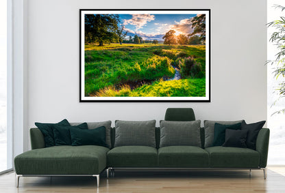 River Aln under Golden Light Home Decor Premium Quality Poster Print Choose Your Sizes