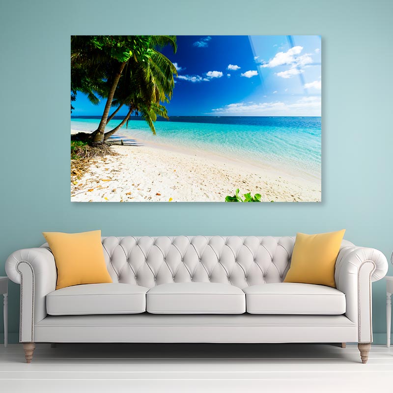 Palm Trees Ocean Beach Samoa Acrylic Glass Print Tempered Glass Wall Art 100% Made in Australia Ready to Hang