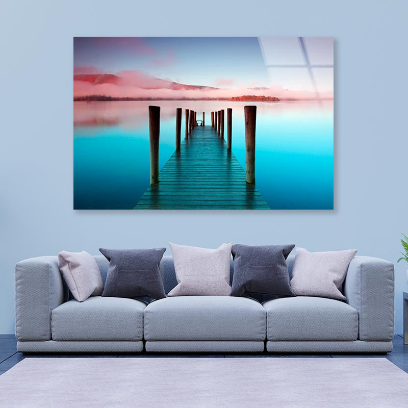 The Pier Is a Landing Stage on The Banks of Derwentwater Acrylic Glass Print Tempered Glass Wall Art 100% Made in Australia Ready to Hang