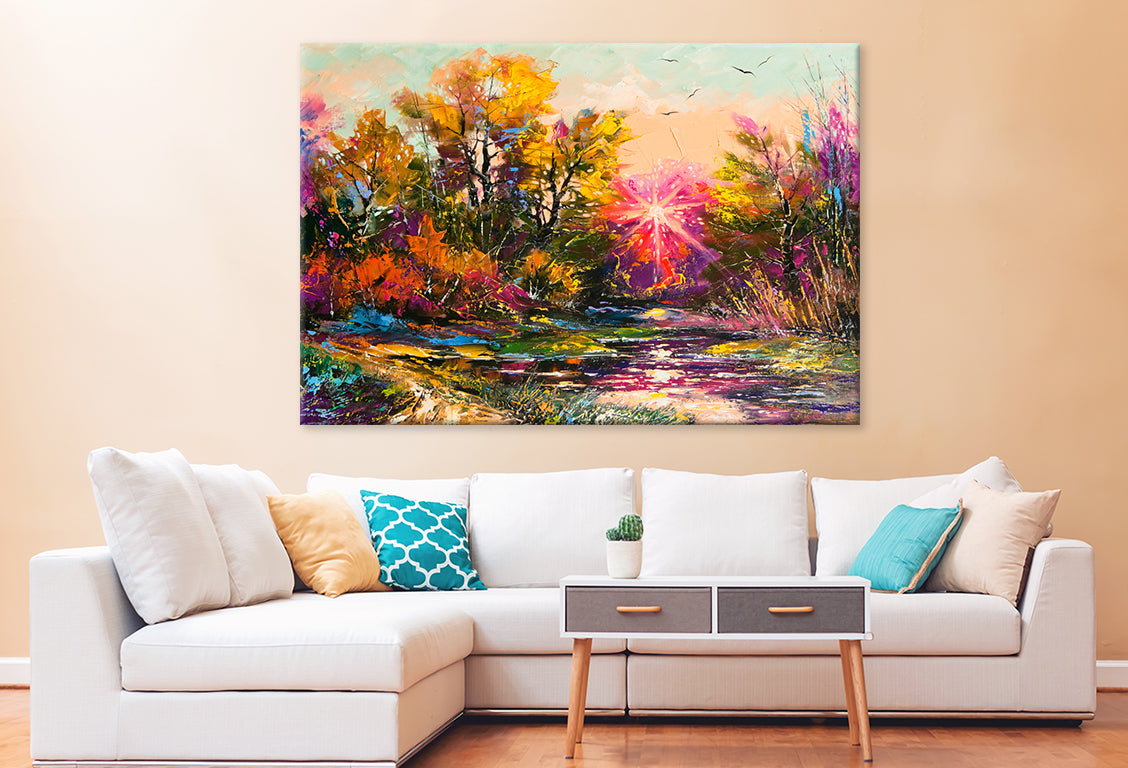 Oil Painting Autumn Decline  Wall Art Decor 100% Australian Made