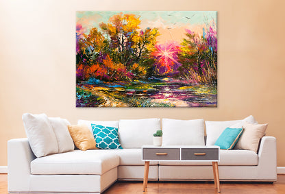 Oil Painting Autumn Decline  Wall Art Decor 100% Australian Made