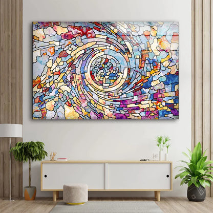 Colorful Glass Mosaic UV Direct Aluminum Print Australian Made Quality