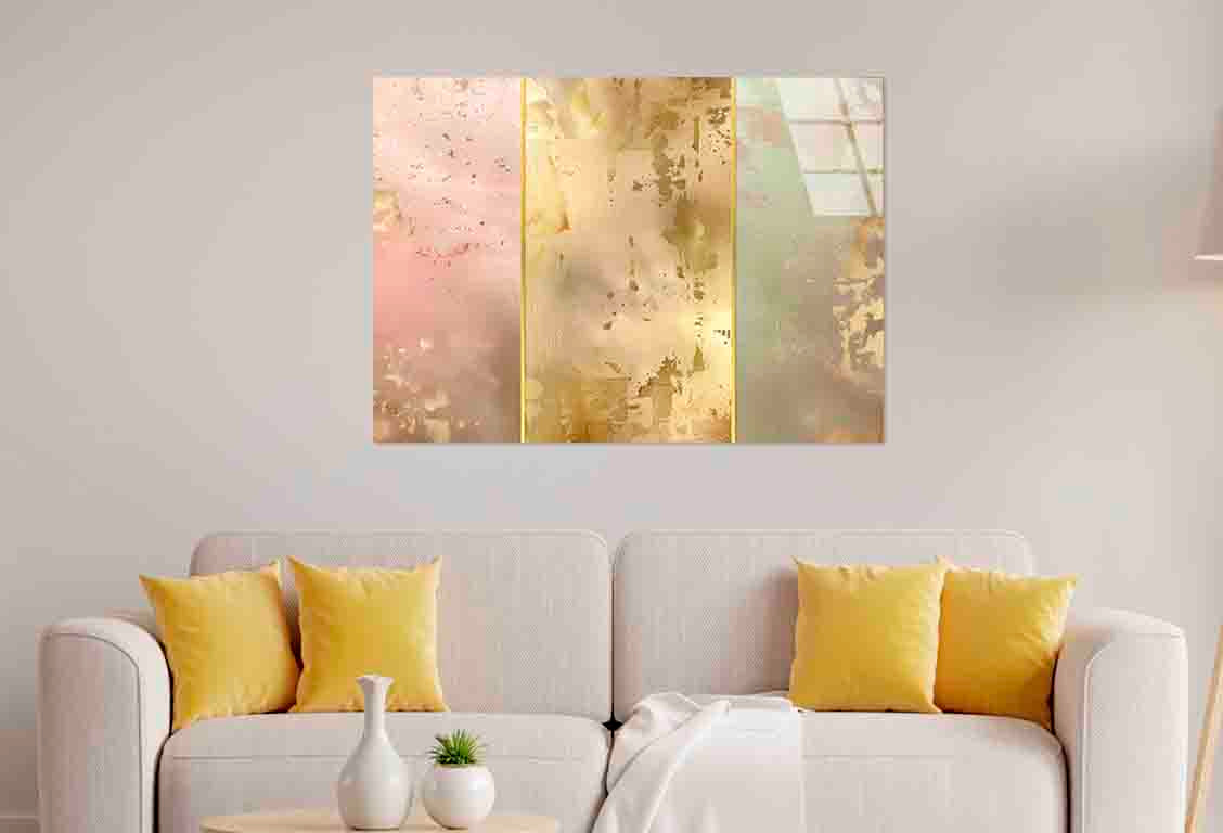 Opulent Pastel Triptych Tempered Glass Printing Wall Art Australian Made Quality