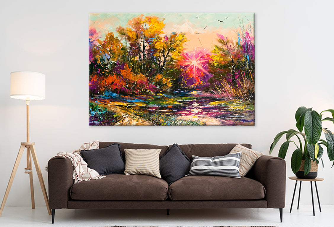 Oil Painting Autumn Decline  Wall Art Decor 100% Australian Made