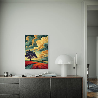 Swirling Clouds Tree Scenery Metal Print Ready to Hang