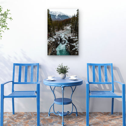 River Middle Mesmerizing Mountainous Scenery 60x90cm Metal Print Ready to Hang