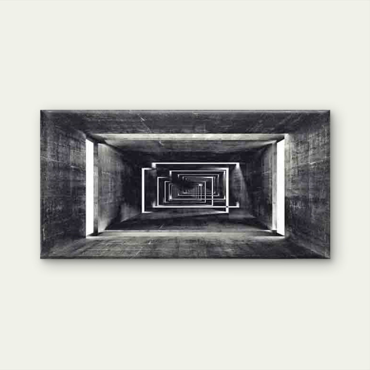 Depicting a Concrete Tunnel Wall Art Canvas Office Home Room Framed 120x60cm