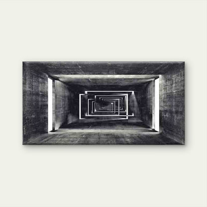 Depicting a Concrete Tunnel Wall Art Canvas Office Home Room Framed 120x60cm