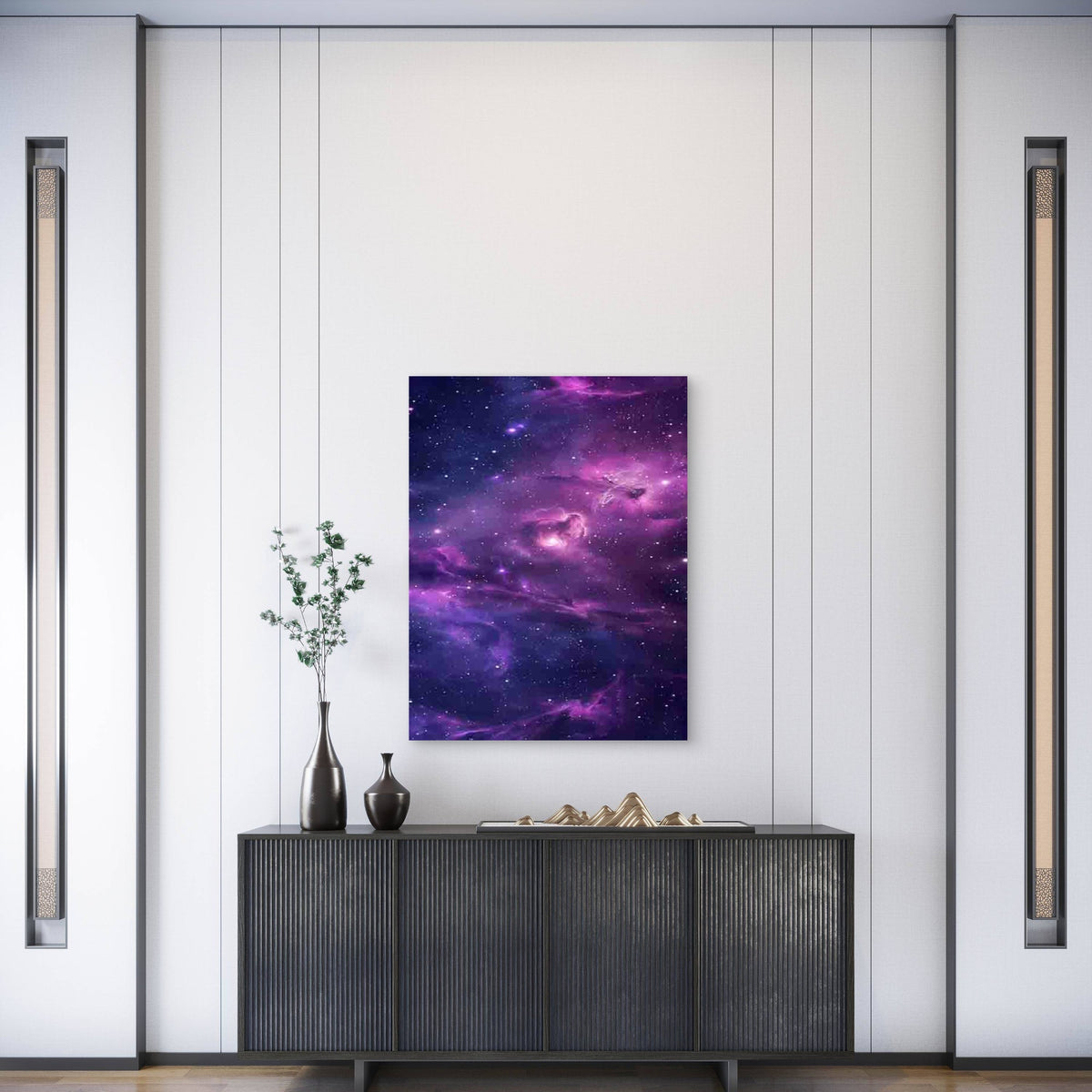 Purple Nebula Cosmic Starry Sky 60x90cm Metal Print Ready to Hang