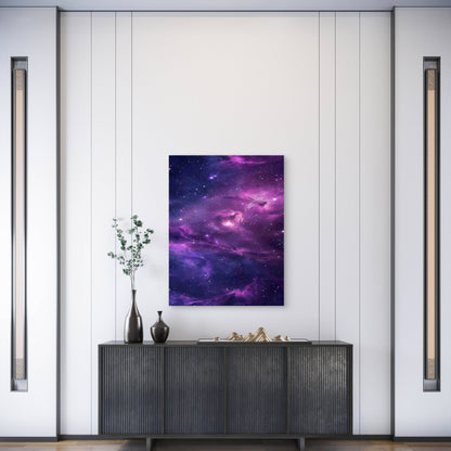 Purple Nebula Cosmic Starry Sky 60x90cm Metal Print Ready to Hang