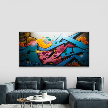 Vibrant Graffiti Art Wall Art Canvas Office Home Room Framed 120x60cm