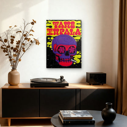 Tame Impala Psychedelic Skull 60x90cm Metal Print Ready to Hang